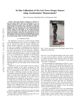 In Situ Calibration of Six-Axes Force Torque Sensors using Accelerometer
  Measurements