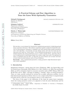 A Practical Scheme and Fast Algorithm to Tune the Lasso With Optimality
  Guarantees