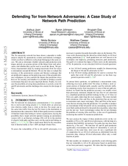 Defending Tor from Network Adversaries: A Case Study of Network Path
  Prediction