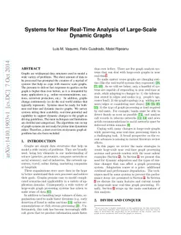 Systems for Near Real-Time Analysis of Large-Scale Dynamic Graphs