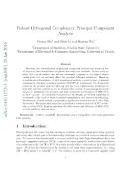 Robust Orthogonal Complement Principal Component Analysis