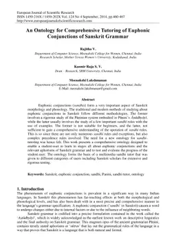 An Ontology for Comprehensive Tutoring of Euphonic Conjunctions of
  Sanskrit Grammar