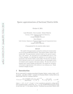 Sparse approximations of fractional Matérn fields
