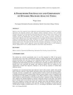 A Framework for Analysis and Comparison of Dynamic Malware Analysis
  Tools