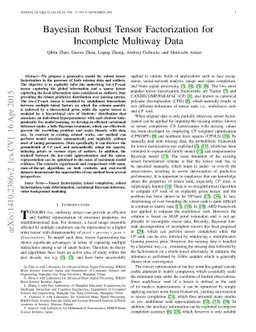 Bayesian Robust Tensor Factorization for Incomplete Multiway Data