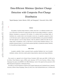 Data-Efficient Minimax Quickest Change Detection with Composite
  Post-Change Distribution