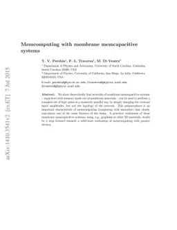 Memcomputing with membrane memcapacitive systems