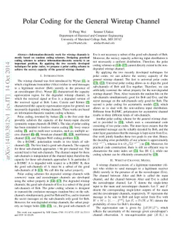 Polar Coding for the General Wiretap Channel