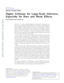 Higher Criticism for Large-Scale Inference, Especially for Rare and Weak
  Effects