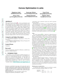 Convex Optimization in Julia