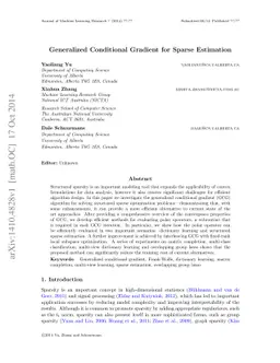 Generalized Conditional Gradient for Sparse Estimation