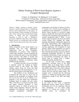 Online Tracking of Skin Colour Regions Against a Complex Background