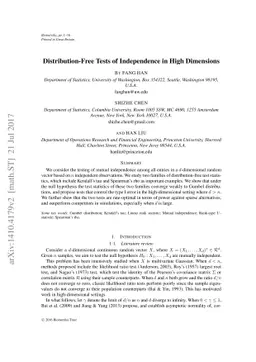 Distribution-Free Tests of Independence in High Dimensions