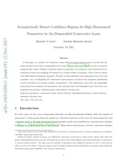 Asymptotically Honest Confidence Regions for High Dimensional Parameters
  by the Desparsified Conservative Lasso