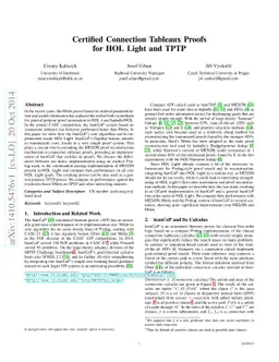 Certified Connection Tableaux Proofs for HOL Light and TPTP