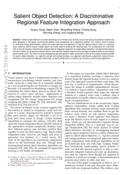 Salient Object Detection: A Discriminative Regional Feature Integration
  Approach