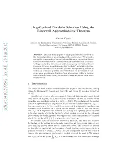 Log-Optimal Portfolio Selection Using the Blackwell Approachability
  Theorem