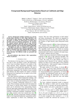 Foreground-Background Segmentation Based on Codebook and Edge Detector