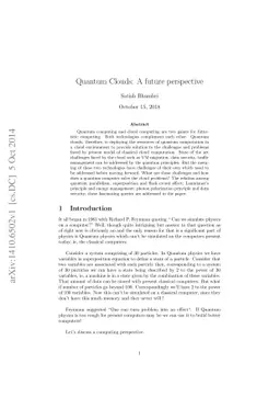 Quantum Clouds: A future perspective