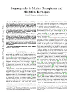 Steganography in Modern Smartphones and Mitigation Techniques