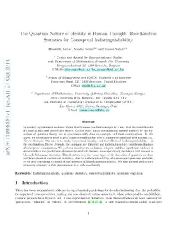 The Quantum Nature of Identity in Human Thought: Bose-Einstein
  Statistics for Conceptual Indistinguishability