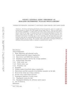 Sticky central limit theorems at isolated hyperbolic planar
  singularities