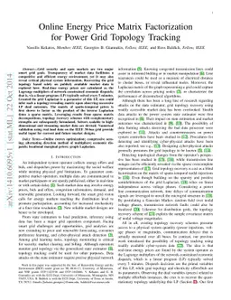 Online Energy Price Matrix Factorization for Power Grid Topology
  Tracking