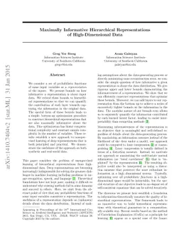 Maximally Informative Hierarchical Representations of High-Dimensional
  Data