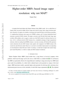 Higher-order MRFs based image super resolution: why not MAP?