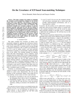 On the Covariance of ICP-based Scan-matching Techniques
