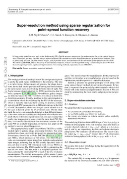 Super-resolution method using sparse regularization for point-spread
  function recovery