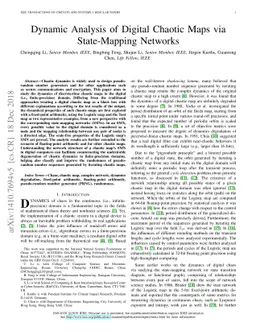Dynamic Analysis of Digital Chaotic Maps via State-Mapping Networks