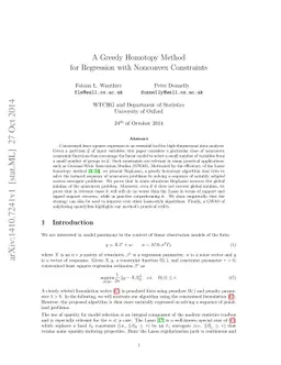 A Greedy Homotopy Method for Regression with Nonconvex Constraints