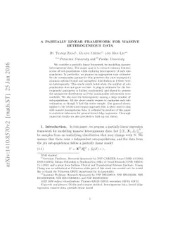 A Partially Linear Framework for Massive Heterogeneous Data