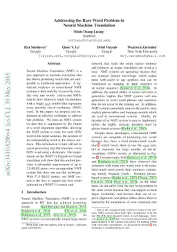 Addressing the Rare Word Problem in Neural Machine Translation