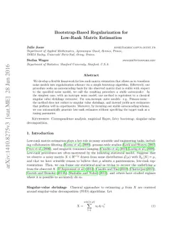 Bootstrap-Based Regularization for Low-Rank Matrix Estimation