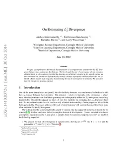 On Estimating $L_2^2$ Divergence