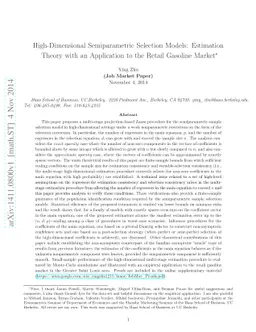 High-Dimensional Semiparametric Selection Models: Estimation Theory with
  an Application to the Retail Gasoline Market