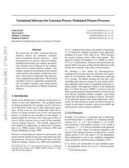 Variational Inference for Gaussian Process Modulated Poisson Processes