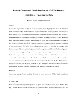 Sparsity Constrained Graph Regularized NMF for Spectral Unmixing of
  Hyperspectral Data