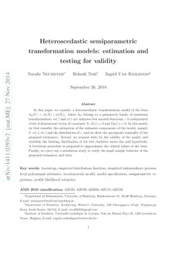Heteroscedastic semiparametric transformation models: estimation and
  testing for validity