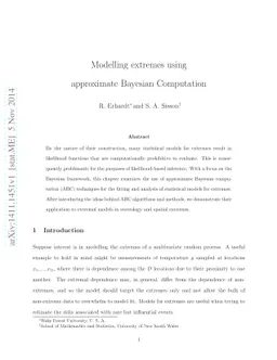 Modelling extremes using approximate Bayesian Computation