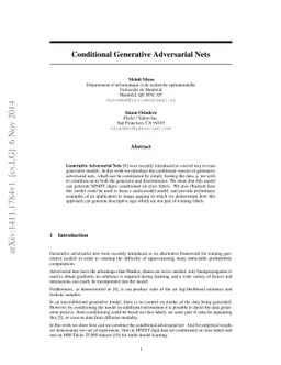 Conditional Generative Adversarial Nets