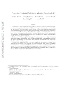 Preserving Statistical Validity in Adaptive Data Analysis