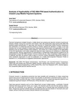 Analysis of Applicability of ISO 9564 PIN based Authentication to
  Closed-Loop Mobile Payment Systems