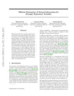 Efficient Estimation of Mutual Information for Strongly Dependent
  Variables
