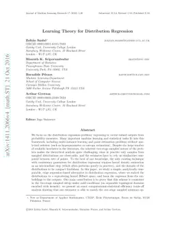 Learning Theory for Distribution Regression
