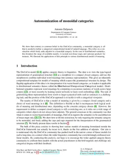 Autonomization of Monoidal Categories