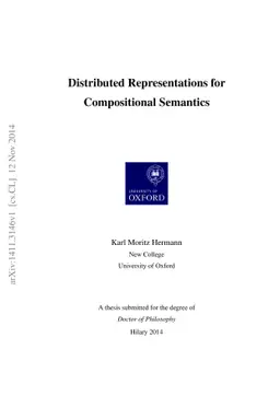Distributed Representations for Compositional Semantics