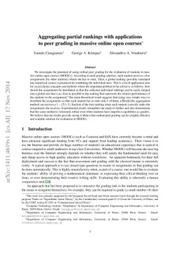 Aggregating partial rankings with applications to peer grading in
  massive online open courses